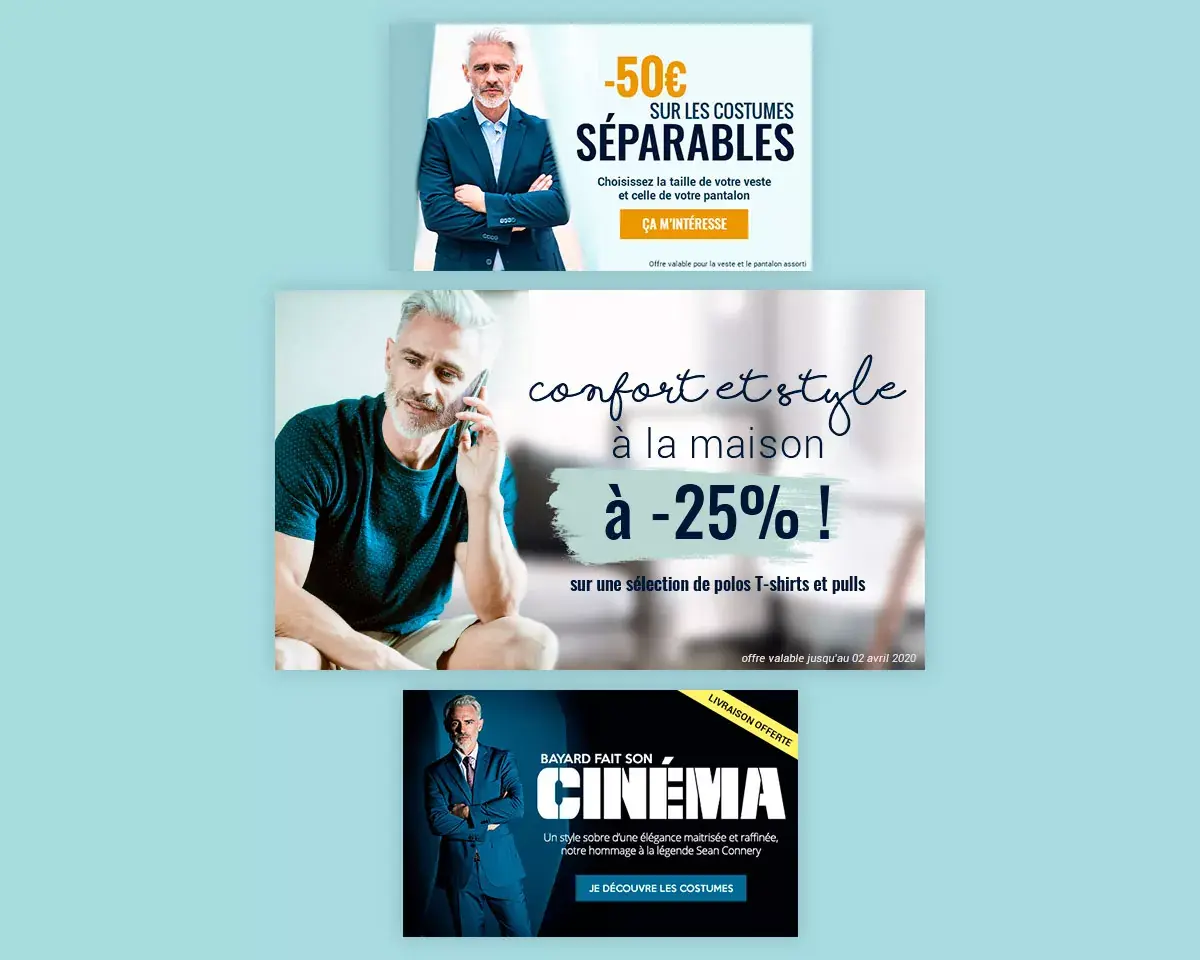 Composition de plusieurs campagnes commerciales Bayard