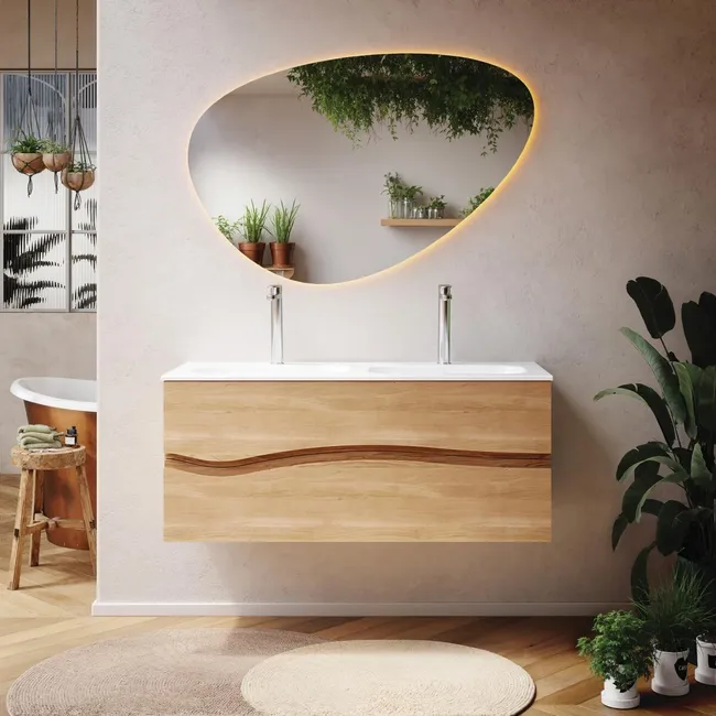 Meuble de salle de bains SHERWOOD en chêne naturel